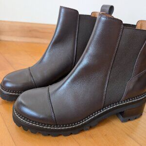 See By Chloe  Women's Mallory Leather Chelsea Boots - Dark Brown 39.5